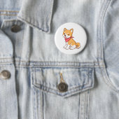 Cute Puppy Dog Shiba Inu Ronde Button 5,7 Cm (In situ)