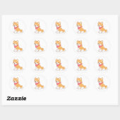 Cute Puppy Dog Shiba Inu Ronde Sticker (Vel)