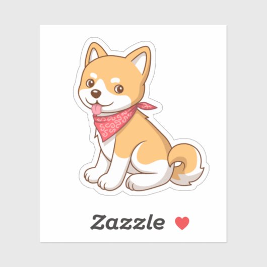 Cute Puppy Dog Shiba Inu Sticker (Vel)