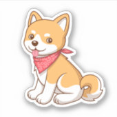 Cute Puppy Dog Shiba Inu Sticker (Voorkant)