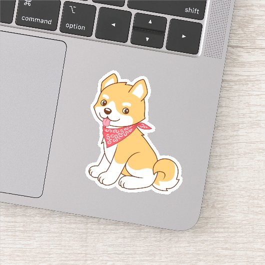 Cute Puppy Dog Shiba Inu Sticker (Detail)