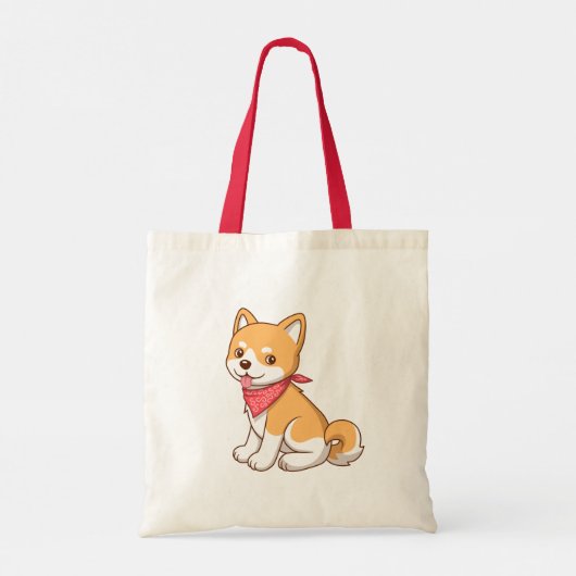 Cute Puppy Dog Shiba Inu Tote Bag (Achterkant)