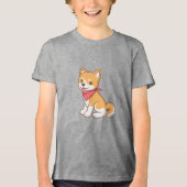 Cute Puppy Dog Shiba Inu Tri-Blend Shirt (Voorkant)