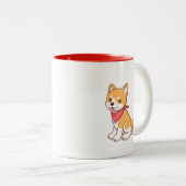 Cute Puppy Dog Shiba Inu Tweekleurige Koffiemok (Voorkant rechts)