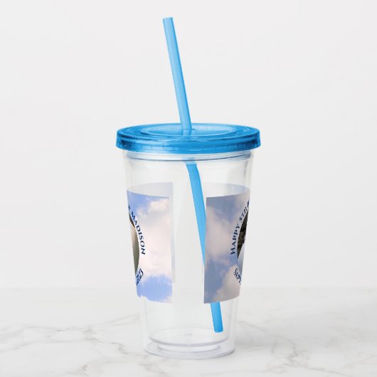 Cute Puppy Dog Sleeping Blue Sky 5th Birthday Acryl Drinkbeker (Links)