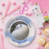 Cute Puppy Dog Sleeping Blue Sky 5th Birthday Papieren Bordje (Feest)