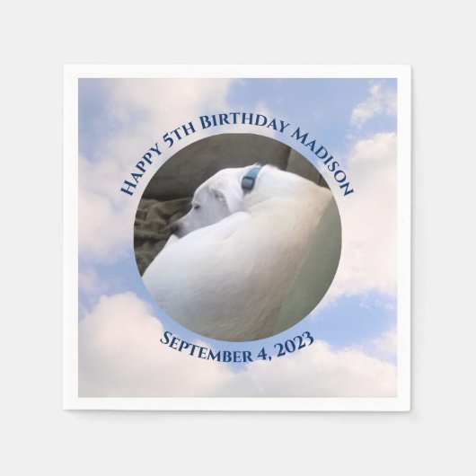 Cute Puppy Dog Sleeping Blue Sky 5th Birthday Servet (Voorkant)