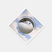 Cute Puppy Dog Sleeping Blue Sky 5th Birthday Servet (Hoek)