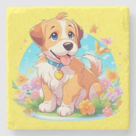 Cute Puppy Dog Stenen Onderzetter