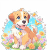 Cute Puppy Dog Sticker (Voorkant)
