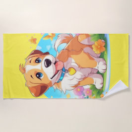 Cute Puppy Dog Strandlaken