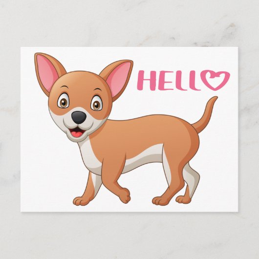 Cute Puppy Dog Thinking of You Hallo Chihuahua Briefkaart (Voorkant)
