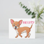 Cute Puppy Dog Thinking of You Hallo Chihuahua Briefkaart (Staand voorkant)