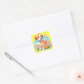 Cute Puppy Dog Vierkante Sticker (Envelop)