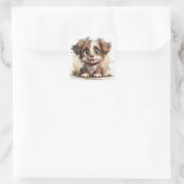 Cute Puppy Dog Vierkante Sticker (Tas)