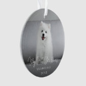 Cute Puppy Dog voor eerste kerstdag Ornament (voorkant)