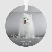 Cute Puppy Dog voor eerste kerstdag Ornament (achterkant)