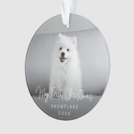 Cute Puppy Dog voor eerste kerstdag Ornament (voorkant)