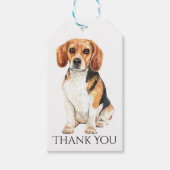 Cute Puppy Dog Waterverf Beagle Hartelijk dank Cadeaulabel (Voorkant)