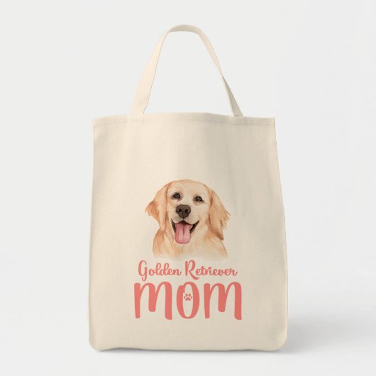 Cute Puppy Dog Waterverf Golden Retriever Tote Bag (Voorkant)