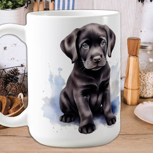 Cute Puppy Dog Waterverf Labrador Retriever Koffiemok