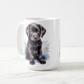 Cute Puppy Dog Waterverf Labrador Retriever Koffiemok (Voorkant links)