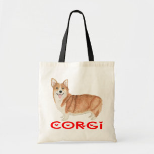 Cute Puppy Dog Waterverf Pembroke Welsh Corgi Tote Bag