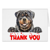 Cute Puppy Dog Waterverf Rottweiler Dank u (Voorkant Horizontaal)