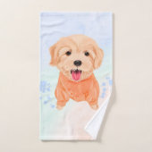 Cute Puppy Dog Waterverf Splash Custom Bad Handdoek (Handdoek)