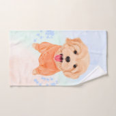 Cute Puppy Dog Waterverf Splash Custom Bad Handdoek (Handdoek)