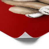 Cute Puppy Dog Wearading Glasses, Red Poster (Hoek)