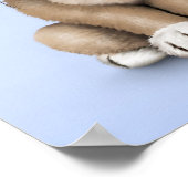 Cute Puppy Dog Wearing Reading Glasses, Blue Poster (Hoek)