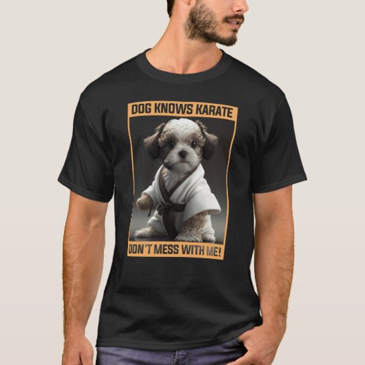 Cute Puppy Dog weet dat Karate niet meer bij mij i T-shirt (Voorkant)