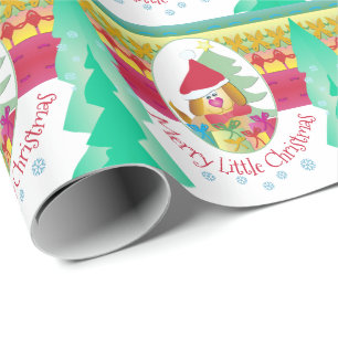 Cute Puppy Dog Whimsy Colorful Holiday Cadeaupapier