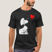 Cute Puppy Dog with Heart Cartoon for Dog Lovers T-shirt (Voorkant)
