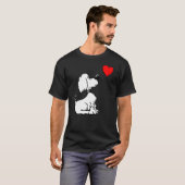 Cute Puppy Dog with Heart Cartoon for Dog Lovers T-shirt (Voorkant volledig)