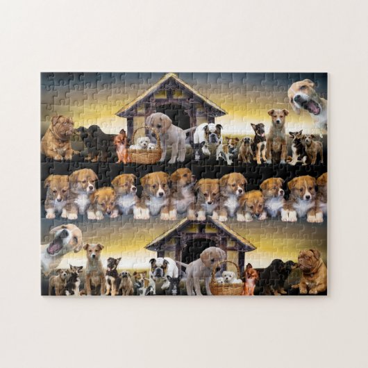 Cute Puppy Dogs Animal Canine Delight Legpuzzel (Horizontaal)