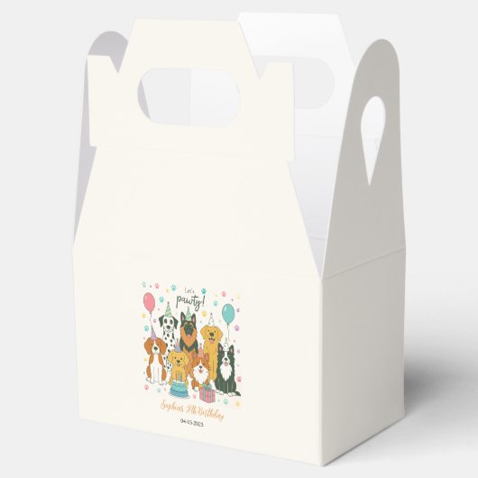 Cute Puppy Dogs Boy 5th Birthday Party Bedankdoosjes (Geopend)