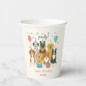 Cute Puppy Dogs Boy 5th Birthday Party Papieren Bekers (Achterkant)