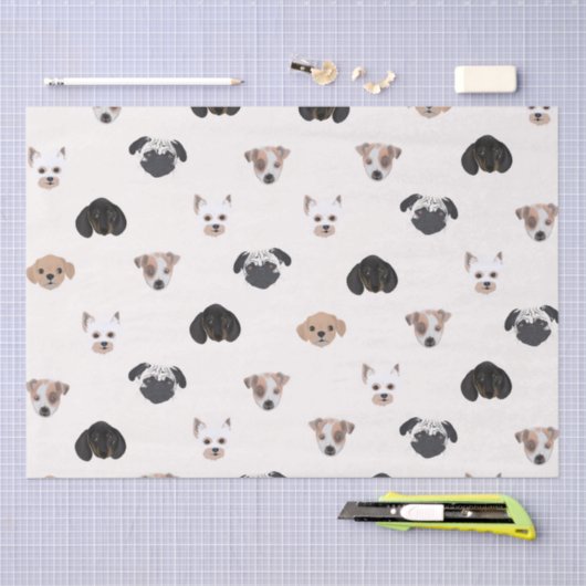 Cute Puppy Dogs Illustratie Tissuepapier (Craft)