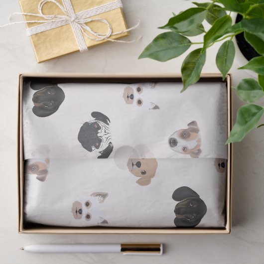 Cute Puppy Dogs Illustratie Tissuepapier (Geschenk)