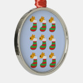 Cute Puppy Dogs in kerstboomversiering Metalen Ornament (Rechts)