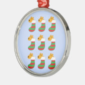 Cute Puppy Dogs in kerstboomversiering Metalen Ornament (Links)