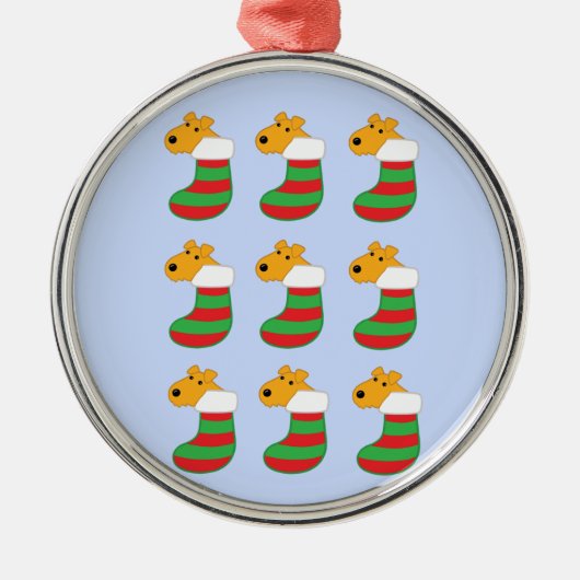 Cute Puppy Dogs in kerstboomversiering Metalen Ornament (Voorkant)