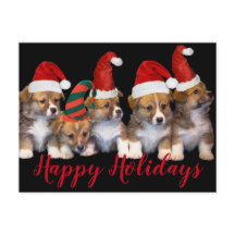 Cute Puppy Dogs Prettige feestdagen Kerstmis