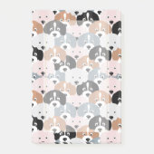 Cute Puppy Dogs roze Black Illustratie Post-it® Notes (Voorkant)