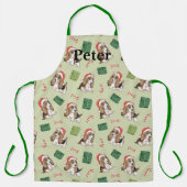 Cute Puppy draagt zijn Santa Hat Schort (Voorkant)