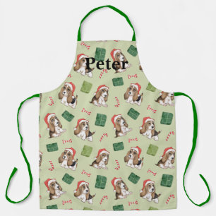 Cute Puppy draagt zijn Santa Hat Schort