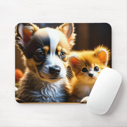 Cute Puppy en Kitten Muismat (Met muis)