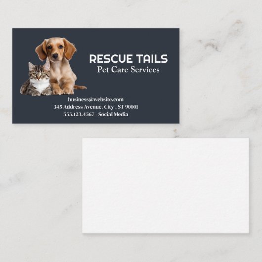 Cute Puppy en Kitten Visitekaartje (Voorkant / Achterkant)